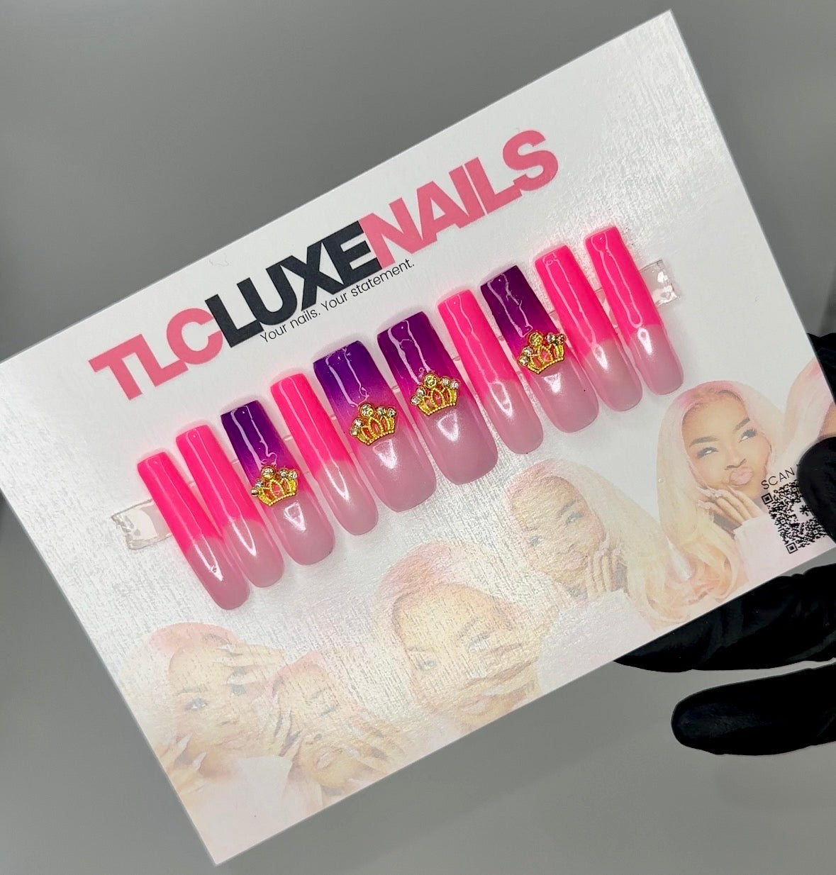 Royale (L-3XL) - press on nails - set of 10